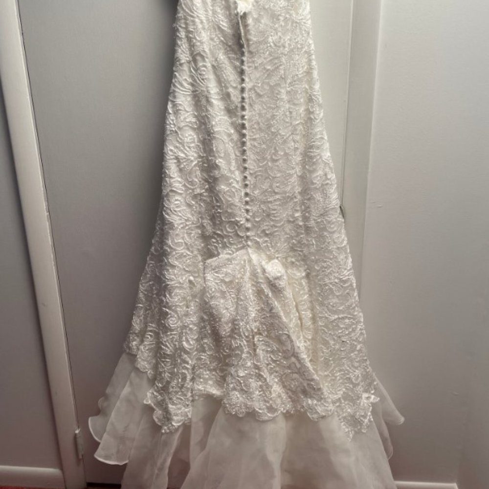 Galina Signature Soft White Trumpet Strapless Wedding Dress - Picture 9 of 17